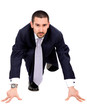business man ready to race