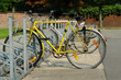 bicycles in rack.