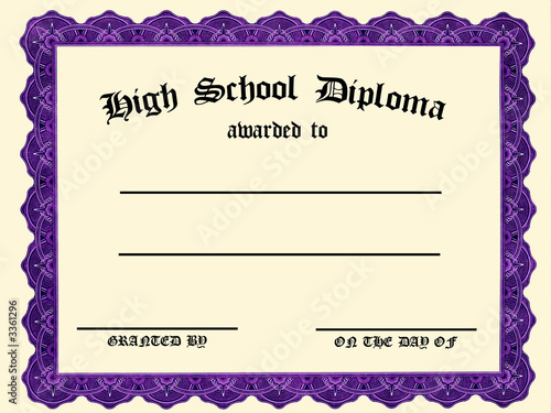 Ascii Char Table on Blank High School Diploma