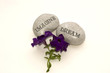 Photo: garden stones with flower. garden stones with flower.