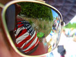 réflection drapeau américain dans lunettes réflection drapeau américain dans lunettes