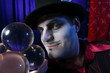 magician with crystal balls magician with crystal balls
