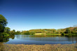 romantic spring/summer scenery with lake and sky