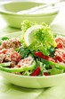 healthy food, salad with tunny