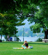 girl resting in the park
