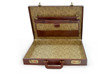 Opened brown business suitcase - isolated Opened brown business suitcase - isolated