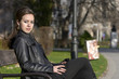 series photos of attractive young woman in urban scene series photos of attractive young woman in urban scene