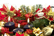 Photo: Candle lit Christmas holiday centerpiece Candle lit Christmas holiday centerpiece