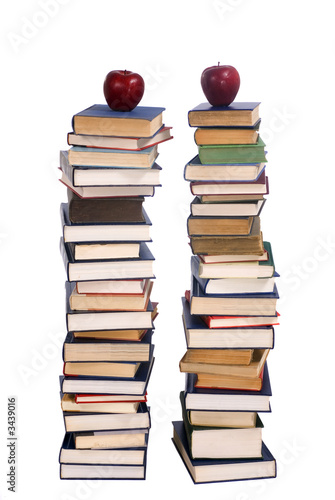 two piles of books