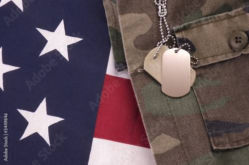 Photo: dog tags on flag dog tags on flag