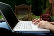 Typing at Laptop Outside... Typing at Laptop Outside...