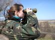 girl with a binocular
