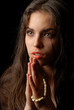 praying of repentant woman