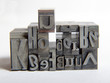 bleibuchstaben im block