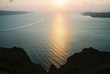boat into santorini sunset boat into santorini sunset