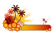 tropical beach banner-red