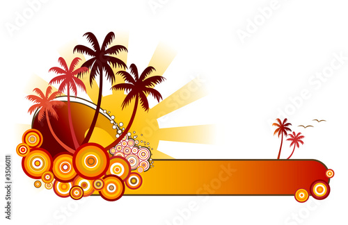 Foto: tropical beach banner-red tropical beach banner-red