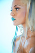 Sexy blond woman in makeup