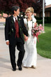 Bridal Couple Walking Hand in Hand
