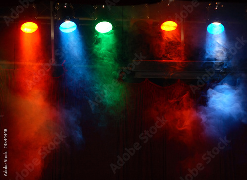 Photo: five theater lights with smoke five theater lights with smoke