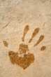 Wet Palm Print on the Stone.