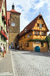 View of Siebers Tower from Spitalgasse, Rothenburg.