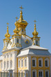 The church near entrance to Peterhof palace The church near entrance to Peterhof palace