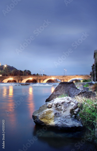 Turin by night, overlooking the Po River Turin by night, overlooking the Po River