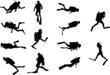 scuba diving silhouettes