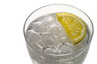 Glass of water with ice and lemon slice with clipping path Glass of water with ice and lemon slice with clipping path