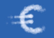 Euro symbol drawn by white clouds on blue sky Euro symbol drawn by white clouds on blue sky