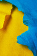 yellow and blue paper, abstraction