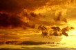 Sky and clouds in last beams of the sun.