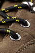 brown leather shoe close up or macro