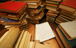Many old books combined by a heap Many old books combined by a heap
