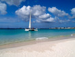 White sand beach, turquoise sea and blue sky White sand beach, turquoise sea and blue sky