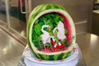 Fruit Carving of birds in a watermelon