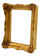 close-up of old gilded frame from perspective close-up of old gilded frame from perspective