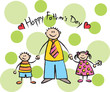 Illustration: Happy Father's Day - light skin tone family Happy Father's Day - light skin tone family