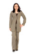 Business Woman Walking and smiling - isolated