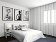 Modern interior. 3D render. Bedroom. Exclusive design.