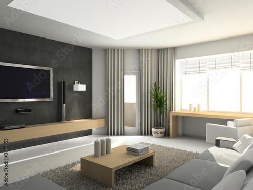 Interior Living Room Designs on Modern Interior  3d Render  Living Room  Exclusive Design     George