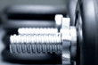 Dumbbells isolated on grey background
