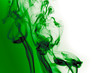 green smoke waves over white