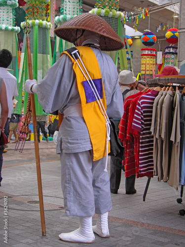  Japanese Buddhist monk in a street