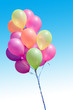 skyand balloons, pink, yellow, blue skyand balloons, pink, yellow, blue
