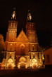 Gothic cathedral in Prague in  the night
