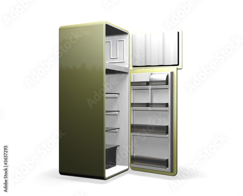 Illustration: 3D render of a modern fridge 3D render of a modern fridge