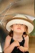 Small pretty girl with umbrella and hat Small pretty girl with umbrella and hat