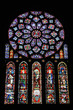 Rose stained glass window in Chartres, France